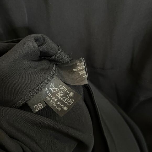 PRADA Silk Little Black Dress Y2K D-Ring Shoulder Tab Sz 38 / XS {O1} - Picture 7 of 8